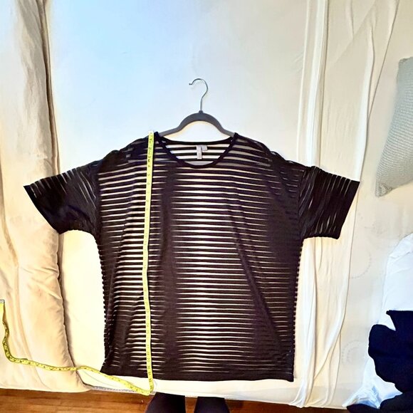 ASOS Curve Sheer Ribbed Tee in Midnight Size 16/20 UK - Picture 8 of 9